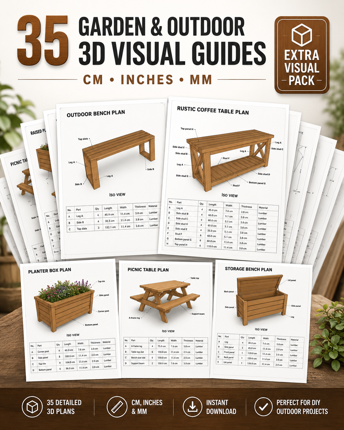 Garden & Outdoor 3D Visual Guide Pack Collection