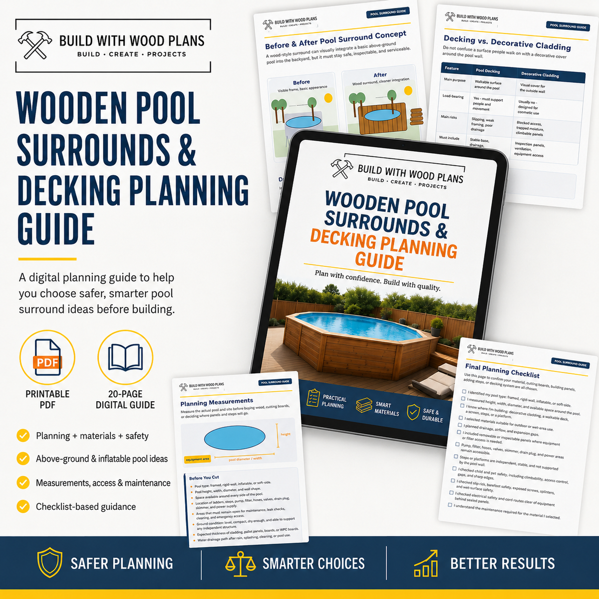 Overview of the Wooden Pool Surrounds and Decking Planning Guide digital PDF